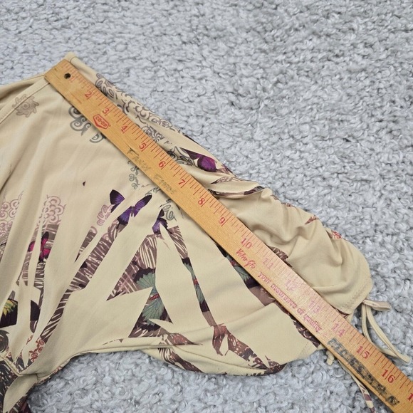 Body Central Babydoll Top Womens Medium Flowers Butterflies Stretch Y2K Festival - Picture 11 of 12